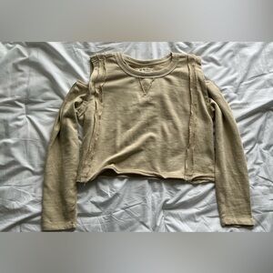 Free People Long Sleeve Cutout Shoulder Top